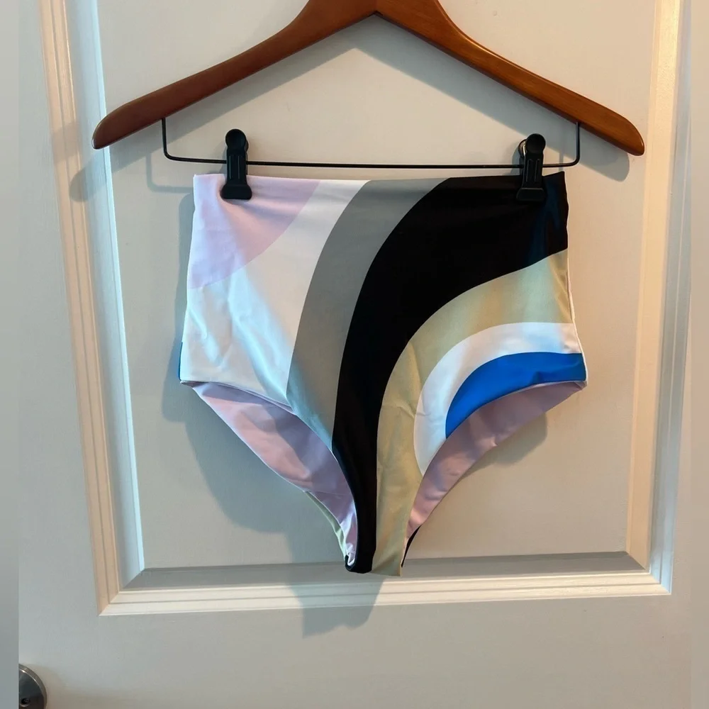 NWT Mara Hoffman Swim Lydia Bikini Bottom Womens Sage Multi Color
